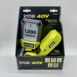 NEW RYOBI 40V Cordless Battery Topper LED Work Light (Tool Only)