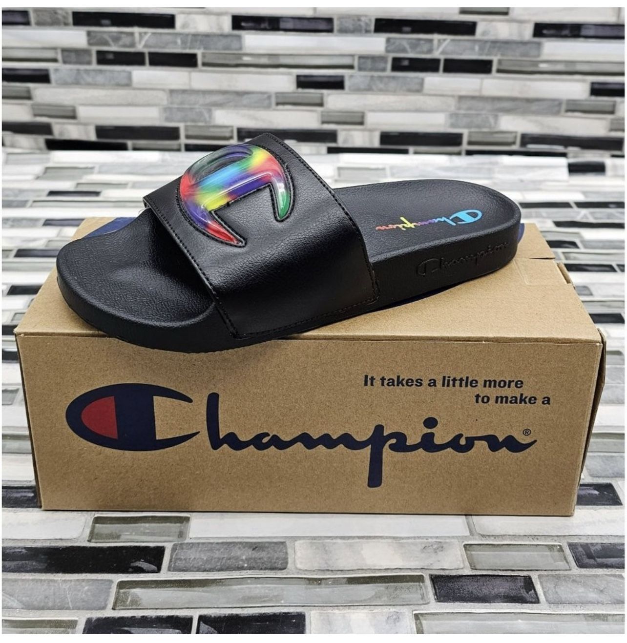 Champion IPO Jellie Black Multicolor Women's Slides