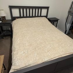 Ikea hemnes bed frame queen gray