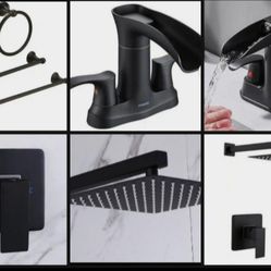 Plumbing Fixture, Hardware Accessory, Matte Black