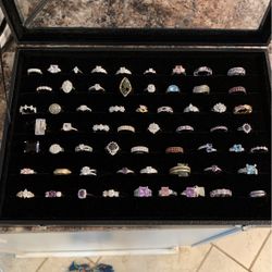 60 Sterling Rings Cubic And Other Stones