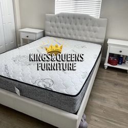 New Queen Bed Frame With Mattress 