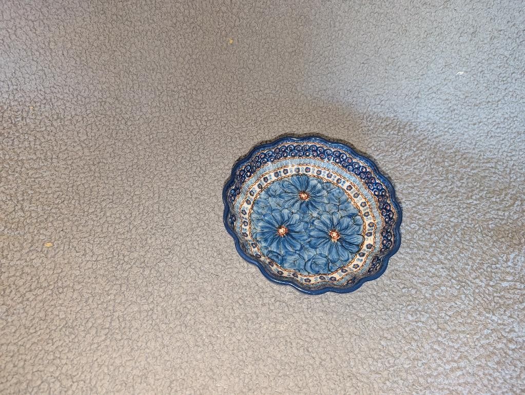 Genuine Polish Stoneware Mint Pie Plate