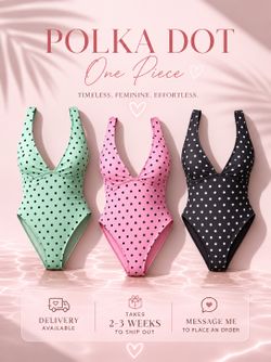 ✨ Polka Dot One-Piece Swimsuits ✨