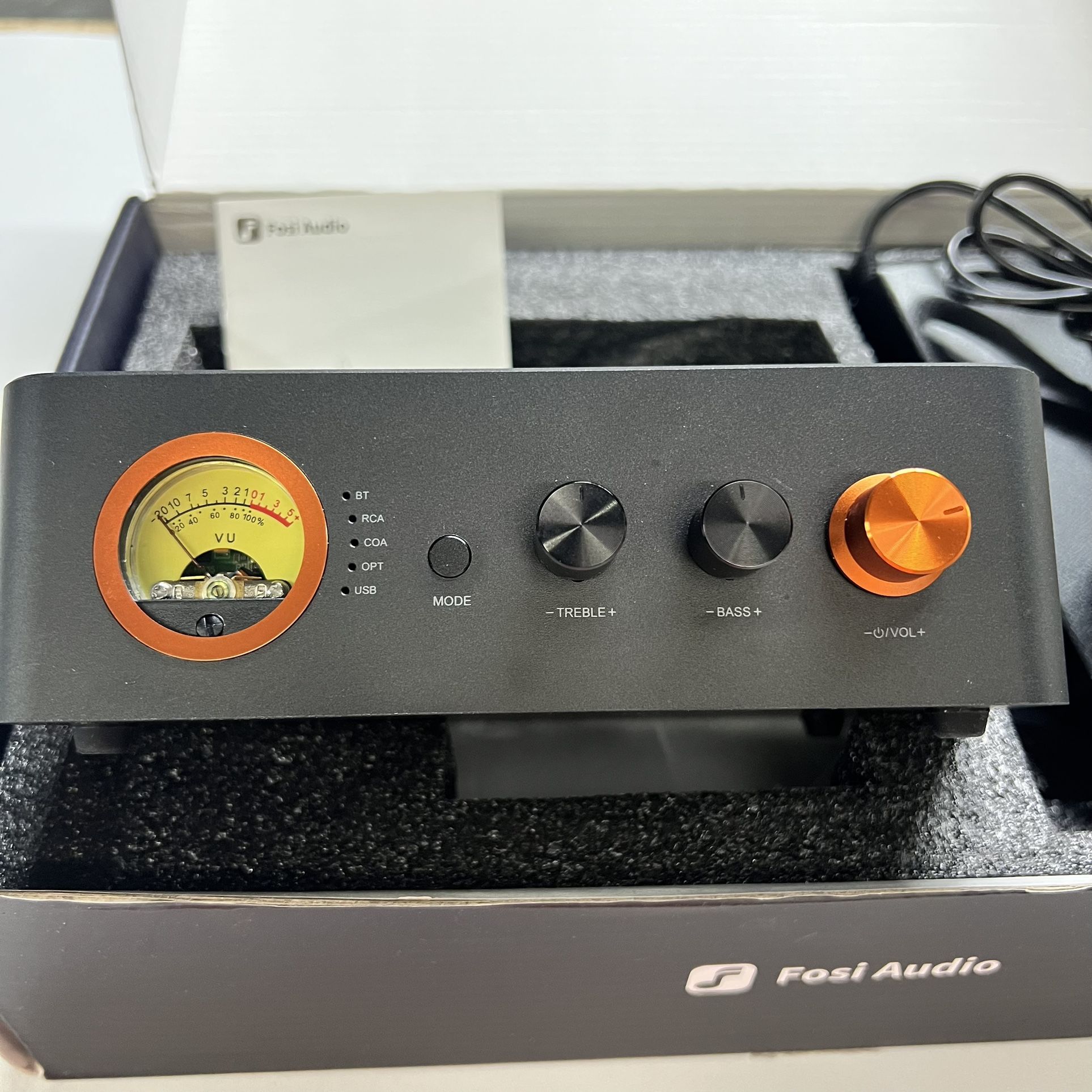 Fosi Audio MC351 2.1 Integrated Amplifier with Bluetooth Phono DAC VU Meter & more!