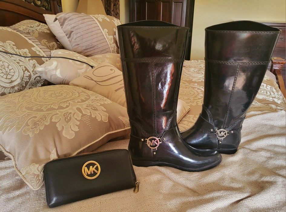 Michael Kors Rain Boots And Wallet