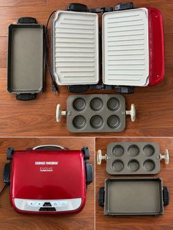 George Foreman Evolve GRP4800R Multi-Plate Grill + Bake & Muffin Pans