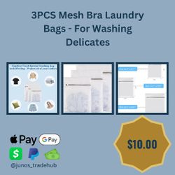 3PCS Mesh Bra Laundry Bags - For Washing Delicates