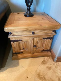 Pine wood night stand