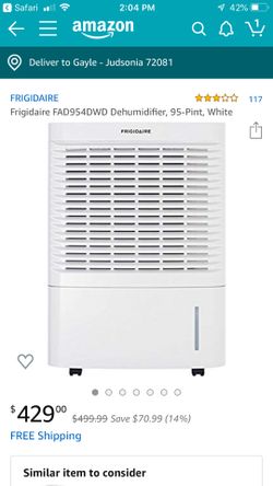 Frigidaire dehumidifier