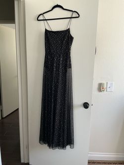 Black Rhinestone Spaghetti Strap Maxi Dress never used