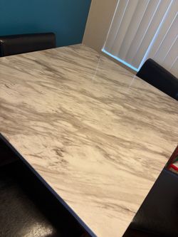 Marble square table & chairs $100