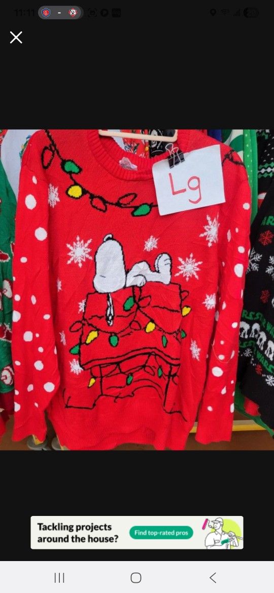 Snoopy Large Christmas Ugly Sweater