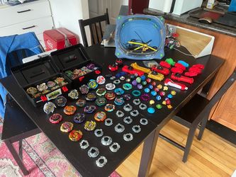 Large Beyblade Burst Collection with Stadium and Cases