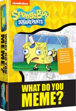 Nickelodeon SpongeBob SquarePants What Do You Meme? Family Edition Card Game. Box has Blemishes. May be missing pieces (large cards & Easel. Sold for 