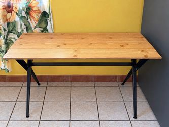 Wood Top table with Black Metal Legs