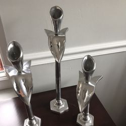 Pewter calla lily candle holders