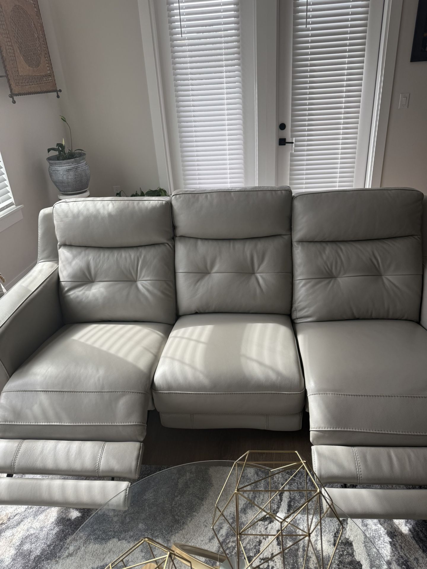 Grey Leather Sectional