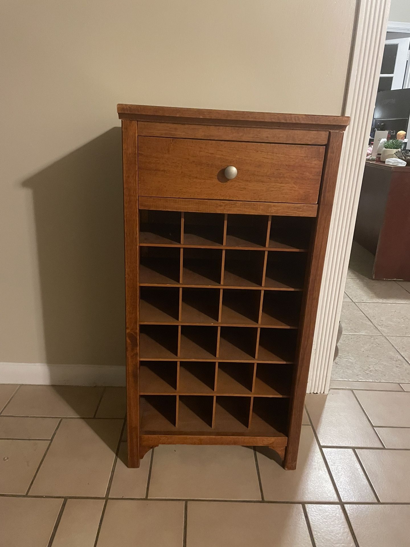 Walnut Wine Rack Cabinet Bar