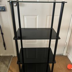 4 Tier Black Glass Shelves 