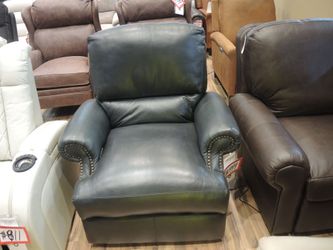 Leather Power Recliner — Rocky Mountain Leather (Deep Green)