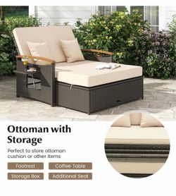 New Outdoor Couch love seat recliner with Ottoman Beige - 53% off!
