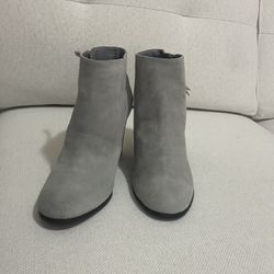 Gray Suede Ankle Boots