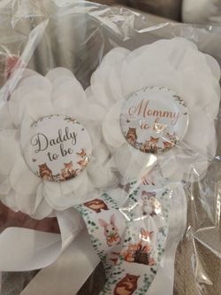 Woodland Baby Shower Mommy & Daddy Pins/Badges