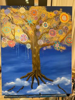 The Wishing Tree Acrylic Painting