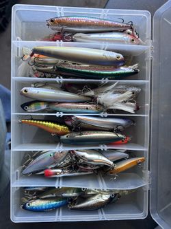 Large assortment of fishing lures