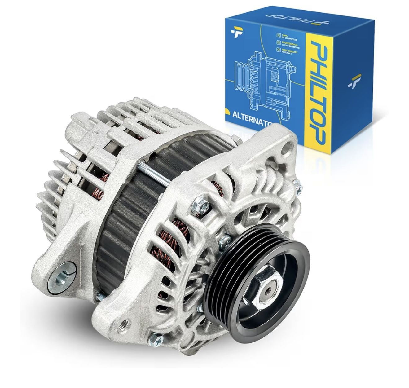 PHILTOP Alternator Compatible With 2009-2012 Honda Fit, 2013 Honda Fit 1.5L L4 11410N  FITMENT: This Alternator Compatible With 2009-2012 Honda Fit, 2