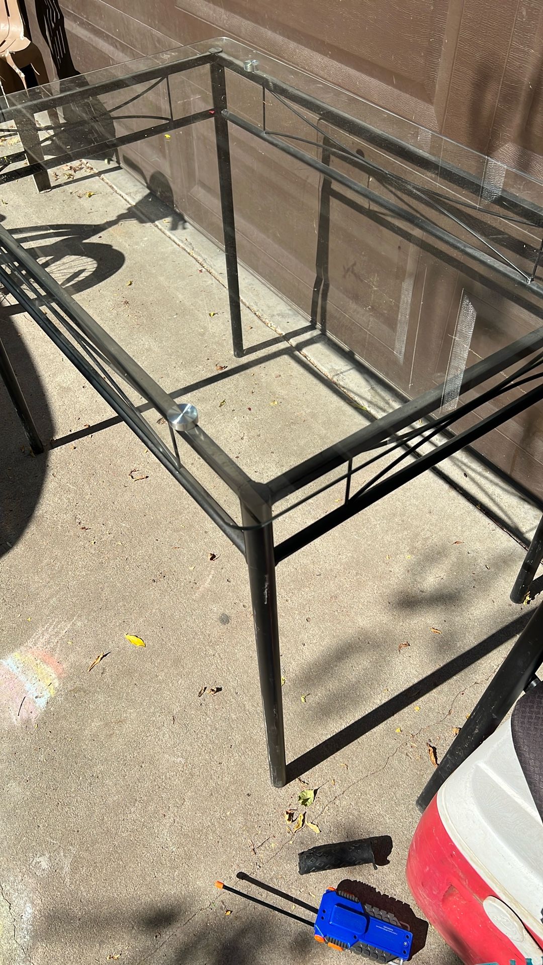 Small Glass Table $35 OBO Size 42 1/2 L 27 1/2 W 31 H Check Chairs Pictures