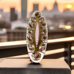 Vintage Royal Vienna Courting Couple Serving Dish Pink Gold Trim, 10" 55/1102