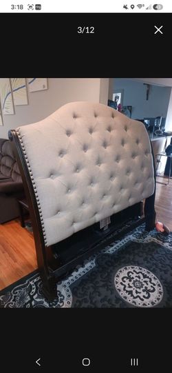Tufted Upholstered Headboard with Nailhead Trim