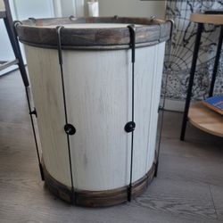 Wooden Drum End Table