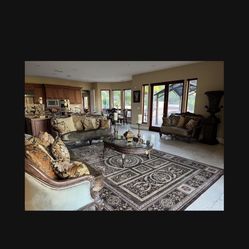 Sofa Loveseat, Living Room, Nine Pieces For 