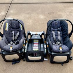 Chicco KeyFit 30 Infant Car Seats (2) and Bases (3)