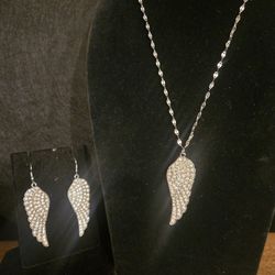 Off Park Crystal Angel Wing Earrings/ Pendant 