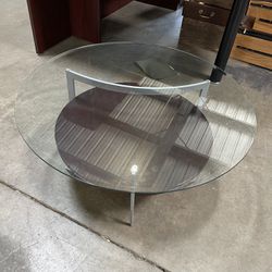 Dark Wood And Glass Coffee Table! Only $25!