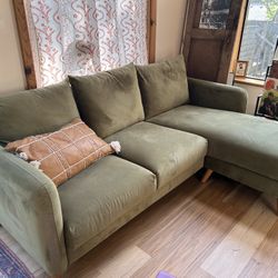 ✨ Modern Velvet Sofa + Ottoman – 3-Seat, Cozy & Stylish ✨