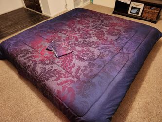 Queen/King Gothic Purple Cranberry Paisley Comforter Bedding Set