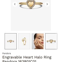 Engravable Heart Halo Ring Pandora
