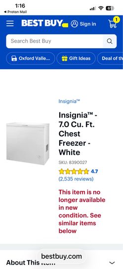Insignia Chest Freezer
