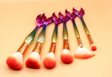 6 Pcs Mermaid tail makeup brush set