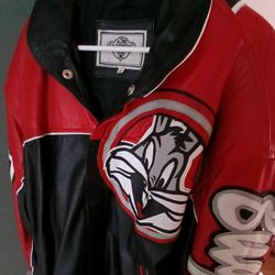 Red And Black Looney Tunes Bugs Bunny Leather Jacket