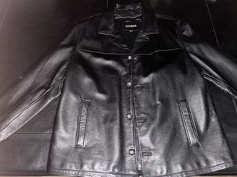Guess Men’s Black Leather Jacket XL