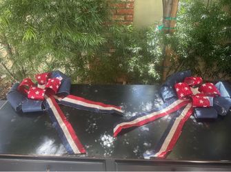 Burlap Fourth of July bows