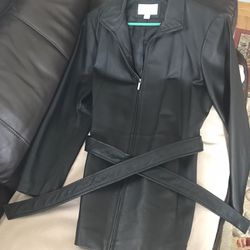 Woman’s Size Medium Long Leather Jacket 
