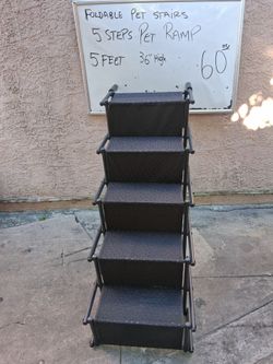 Foldable 5-Step Pet Stairs Ramp