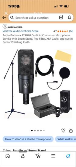 Audio Technica AT4040 Microphone/Stand/Pop Filter